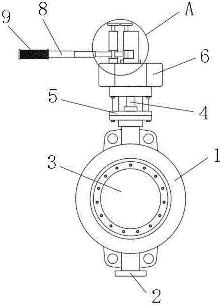 對(duì)夾式硬密封蝶閥的主視結(jié)構(gòu)圖 對(duì)夾式硬密封蝶閥的主視結(jié)構(gòu)圖